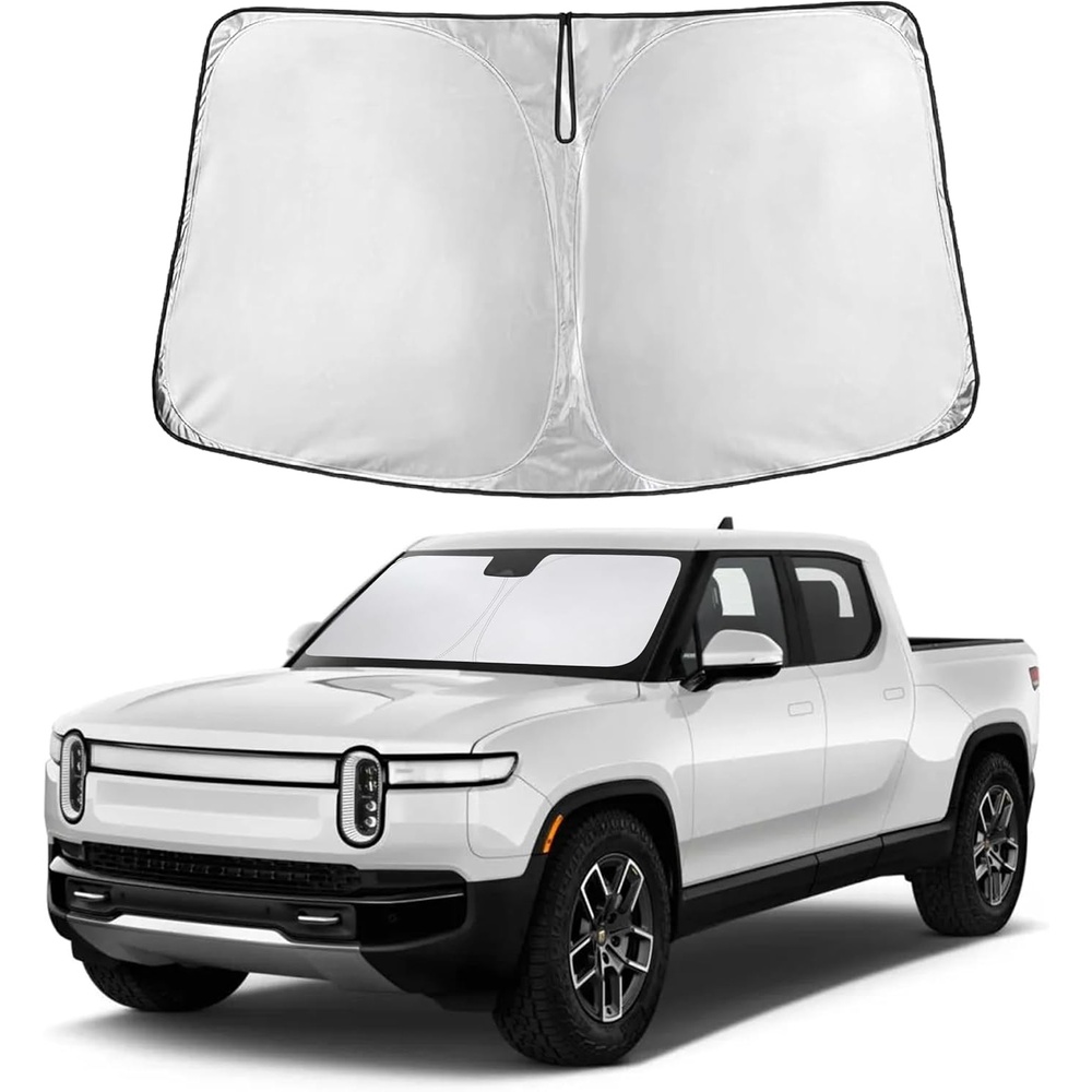 image:imageEconour Windshield Sun Shade Compatible for Rivian R1S R1T 20222025 2026 Sun Visor for Front Windshield amp Window Sun Shade Cover UV Heat Blocker amp Protector Car AccessoriesFor Rivian R1T 2022 2026