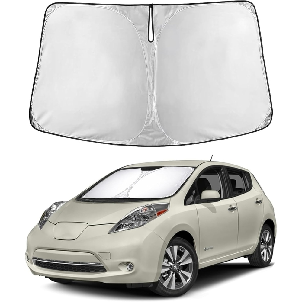 image:imageEconour Windshield Sun Shade Compatible for Rivian R1S R1T 20222025 2026 Sun Visor for Front Windshield amp Window Sun Shade Cover UV Heat Blocker amp Protector Car AccessoriesFor Nissan Leaf 2011 2017