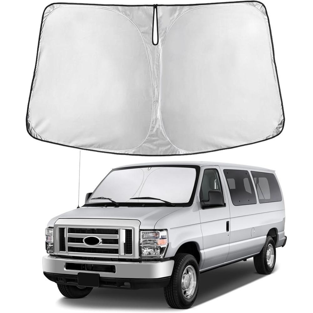 image:imageEconour Windshield Sun Shade Compatible for Rivian R1S R1T 20222025 2026  Sun Visor for Front Windshield amp Window Sun Shade Cover UV Heat Blocker amp Protector Car Accessoriesfor Ford Econoline ESeries 19922026
