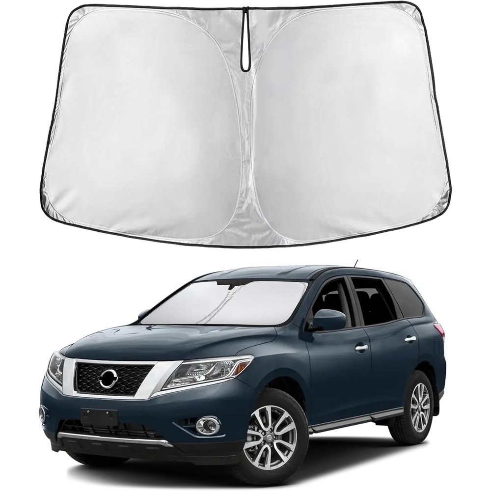 image:imageEconour Windshield Sun Shade Compatible for Rivian R1S R1T 20222025 2026 Sun Visor for Front Windshield amp Window Sun Shade Cover UV Heat Blocker amp Protector Car Accessoriesfor Nissan Pathfinder 20132020