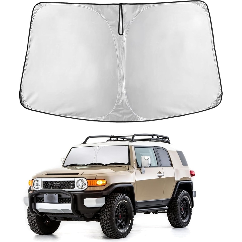 image:imageEconour Windshield Sun Shade Compatible for Rivian R1S R1T 20222025 2026  Sun Visor for Front Windshield amp Window Sun Shade Cover UV Heat Blocker amp Protector Car AccessoriesFor Toyota FJCruiser 2007  2014