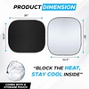 Detachable Car Windshield Sun Shade |Foldable Sun Shield for Car Windshield | Sun Shades for Heat and UV Protection | Premium Reflective & Dual Layer Design – Small 60″x28″(Large)