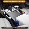 EcoNour 2 in 1 Car Seat Gap Organizer | Front Car Seat Crevice Storage Box | | Car Seat Gap Filler Helps to Reduce Distracted Driving & Holds Phones, Glasses, Keys (Red) | Adjustable Storage Pockets