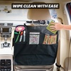 EcoNour 2 in 1 Car Steering Wheel Desk + EcoNour Car Back Seat Protector for Kids (2 Pack) | Steering Wheel Tray for Laptop Car Mount with Pen Holder | Waterproof Seat Back Protector with Storage Pock