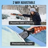 EcoNour 27″ 3-in-1 Snow Brush & Ice Scraper (2 Pack) | 360° Rotatable Aluminum Brush with Ergonomic Foam Grip | Scratch-Free Winter Snow Removal Tools for Cars, SUVs & Trucks