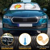 EcoNour 2-Piece Cartoon Sun Shade Windshield | Funny Printed 240T Polyester Sun Shield for Car UV & Heat Rays | Foldable Automotive Shades for Windshield with Sun Protection | Medium (28 x 31 inches)