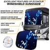 EcoNour 2-Piece Foldable Spring Windshield Sunshade (Butterfly) | Reflective 240T Polyester Keeps Your RV Cool | Front Trucks, Motorhomes, Large Bus | Large Side Window | XXL (Each 41.5″x50″)