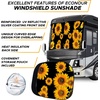 EcoNour 2-Piece Foldable Spring Windshield Sunshade (Sunflower) | Reflective 240T Polyester Keeps Your RV Cool | Front Trucks, Motorhomes, Large Bus | Large Side Window | XXL (41.5″x50″)
