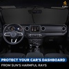 EcoNour 2-Piece Windshield Sun Shade 26″x18″ + EcoNour 2 in 1 Car Steering Wheel Desk | Complete Automotive Sun Protection | Multipurpose Travel Car Accessories