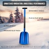 EcoNour 32″ Multipurpose Snow Shovel for Car Driveway Lightweight Aluminum | Shovel for Snow, Sand, and Garden Use | Heavy-Duty, Foldable 3-Piece Shovel for Car, Home, and Outdoors (Blue)(Blue)