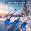 EcoNour 32″ Multipurpose Snow Shovel for Car Driveway Lightweight Aluminum | Shovel for Snow, Sand, and Garden Use | Heavy-Duty, Foldable 3-Piece Shovel for Car, Home, and Outdoors (Blue)(Blue)