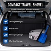 EcoNour 32″ Multipurpose Snow Shovel for Car Driveway Lightweight Aluminum | Shovel for Snow, Sand, and Garden Use | Heavy-Duty, Foldable 3-Piece Shovel for Car, Home, and Outdoors (Blue)(Blue)