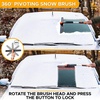EcoNour 36″ 3 in 1 Extendable Pivoting Brush+Ice Scraper for Car Windshield | Telescoping 360° Snow Brush Pivoting Head | Window Ice Scraper for Snow Removal for Car, SUV, Truck Winter Car Accessories