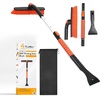 EcoNour 36″ 3 in 1 Extendable Pivoting Brush+Ice Scraper for Car Windshield | Telescoping 360° Snow Brush Pivoting Head | Window Ice Scraper for Snow Removal for Car, SUV, Truck Winter Car Accessories