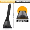 EcoNour 36″ Extendable Snow Brush & 2 Pack Ice Scraper | 3-in-1 Telescopic Snow Remover with 360° Rotating Head | Car Windshield Ice Crusher with Foam Grip | Winter Car Accessories