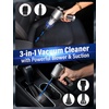 EcoNour 3-in-1 Cordless Handheld Car Vacuum Cleaner – 120W Power, 12,000Pa High Suction, Dual Rechargeable Batteries – Portable Dust Buster for Car, Home & Pet Hair(Blue)
