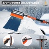 EcoNour 47″ Extendable Snow Brush and Ice Scraper Pivoting Squeegee | Aluminum Handle | Telescopic Snow Brush for Car and SUV Windshield with 270° , Roof & Windows Winter Car Accessories