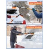 EcoNour 49″ Extendable Squeegee Snow Brush and Ice Scraper for Windshield | For Car Windows | 270° Telescopic Snow Broom with Pivoting Squeegee | Heavy Duty Car Snow Removal Tool for SUV, Truck & Car(Orange 50″)