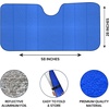 EcoNour Accordion Foldable Windshield Sun Shade | Premium Reflective Sun Visor for SUVs & Pickups Windshields | UV & Heat Reflective Sunshade with Durable Dual-Layer Design | Large (58 x 28)(Large Blue)