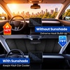 EcoNour Accordion Foldable Windshield Sun Shade | Premium Reflective Sun Visor for SUVs & Pickups Windshields | UV & Heat Reflective Sunshade with Durable Dual-Layer Design | Large (58 x 28)(Large Blue)