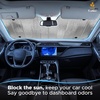 EcoNour Accordion Windshield Sun Shade for Car, Foldable Front Windshield Sunshade, UV & Heat Blocking Car Window Shade, Keeps Car Interior Cool, Includes 4 Suction Cups, 56″ x 26″(Medium)