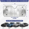 EcoNour Accordion Windshield Sun Shade for Car, Foldable Front Windshield Sunshade, UV & Heat Blocking Car Window Shade, Keeps Car Interior Cool, Includes 4 Suction Cups, 56″ x 26″(Medium)