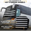 EcoNour Black American Flag RV Windshield Sun Shade | Sun Visor for UV Rays Keeps Your RV Motorhome Cool | Fits RVs, Trucks, Motorhomes, Buses | Sun Visor for Interior Accessories | 102 x 51 inches