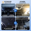 EcoNour Camoflage American Flag Windshield Sun Shade –240T Reflective Polyester Blocks 99% UV & Heat Protection | Patriotic Car Accessory Sedans, Hatchbacks, Small SUVs | Universal Fit (66″ x 34″)(X-Large)