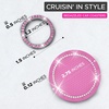 EcoNour Car Cup Coasters (2 Pack) with Pink Push Start Button Bling Ring (1 Pack) | Pink Car Interior Accessories for Women | Classy and Elegant Pink Crystal Car Decor for Cars,Trucks & RVs