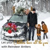 EcoNour Car Reindeer Antlers & Nose for Christmas | Decoration Kit with Reindeer Antler, Jingle Bells & Nose | Horns Set Made of Sponge Stuffings | Rudolph Car Decoration for Christmas
