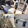EcoNour Car Trash Can, 3.0 Gallon Capacity, Open-Top, Waterproof, ABS Plastic Material, PU Leather, With Cup Holder