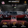 EcoNour Car Windshield Sun Shade | Beach Palm Tree Sun Visor Protector Sunshade Offers UV Protection | Car Accessories Interior Fits Small Sedans, Mini SUVs & Hatchbacks | Medium (64″ x 32″)