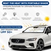 EcoNour Car Windshield Sun Shade | Foldable Car Umbrella Sun Shade | Windshield Cover Sunshade Blocks UV Rays | Sun Visor Protector | Automotive Interior Sun Protection Accessories (Medium 53″ x 30″)(Medium)