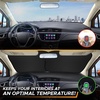 EcoNour Car Windshield Sun Shade (B/W Flag) | Durable 240T Polyester Sun Blocker for Car Windshield| Foldable Automotive Interior Accessories for UV Protection | Medium (28” x 31”)