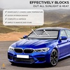 EcoNour Car Windshield Sun Shade Window Tint -B W American Flag USA Patriotic Design– 240T Polyester Foldable Front Window Shade for SUV Trucks – UV Ray Blocker – Medium (64×32 Inch) Sun Protector