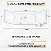 EcoNour Detachable Semi-Truck Sun Shade for Windshield and Side Windows | 500T Polyester Maximum Coverage to Block UV/Sun Heat Rays | Best for Semi, Commercial & Big Rig