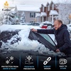 EcoNour Ice and Snow Scraper + Car Windshield Cover for Ice and Snow | Upgraded 600D Oxford Fabric Windshield Cover for Any Weather | Window Snow Scraper to Remove Snow and Ice