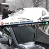 EcoNour Ice and Snow Scraper + Car Windshield Cover for Ice and Snow | Upgraded 600D Oxford Fabric Windshield Cover for Any Weather | Window Snow Scraper to Remove Snow and Ice