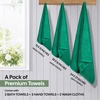 EcoNour Luxury 4-Pack White Turkish Cotton Bath Towels, 550 GSM 100% Cotton – 27×54 Inch, Ultra Soft, Quick Dry & Highly Absorbent for Bathroom, Gym & Travel(Green)
