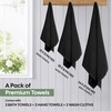 EcoNour Luxury 4-Pack White Turkish Cotton Bath Towels, 550 GSM 100% Cotton – 27×54 Inch, Ultra Soft, Quick Dry & Highly Absorbent for Bathroom, Gym & Travel(Black)