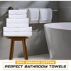 EcoNour Luxury 4-Pack White Turkish Cotton Bath Towels, 550 GSM 100% Cotton – 27×54 Inch, Ultra Soft, Quick Dry & Highly Absorbent for Bathroom, Gym & Travel(White)