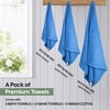 EcoNour Luxury 4-Pack White Turkish Cotton Bath Towels, 550 GSM 100% Cotton – 27×54 Inch, Ultra Soft, Quick Dry & Highly Absorbent for Bathroom, Gym & Travel(Navy Blue)