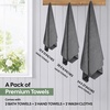 EcoNour Luxury 4-Pack White Turkish Cotton Bath Towels, 550 GSM 100% Cotton – 27×54 Inch, Ultra Soft, Quick Dry & Highly Absorbent for Bathroom, Gym & Travel(Dark Grey)