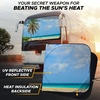 EcoNour RV Windshield Sunshade with Storage Pouch(Tropical Single Tree) | Sun Visor for UV Rays Keeps Your RV Motorhome Cool | Fits RVs, Trucks, Motorhomes, Buses | 102 x 51 inches
