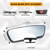 EcoNour Rectangle Blind Spot Mirror (2 Pack) – HD Glass Convex Rear View Mirror, Wide Angle with 360° Rotation & 30° Adjustable Sway, Stick-On Side Mirror for Car, SUV & Trucks(Rectangle With Visor)