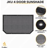 EcoNour Roof Top Sunshade for Jeep Wrangler JKU with Car Windshield Sunshade | Compatible with 2007-2018 JK Bikini Top 4 Door | Front Top Cover Blocks UV & Wind Blast | Durable PVC Black Mesh
