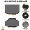 EcoNour Roof Top Sunshade for Jeep Wrangler JKU with Car Windshield Sunshade | Compatible with 2007-2018 JK Bikini Top 4 Door | Front & Rear Top Cover Blocks UV & Wind Blast | Durable PVC Black Mesh
