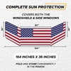 EcoNour Semi Truck Patriotic Flag Printed Sun Shade for Windshield and Side Windows | 240T Windshield Sunshade to Block UV/Sun Heat Rays | Best for Commercial & Big Rig Semi Truck