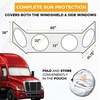 EcoNour Semi Truck Patriotic Flag Printed Sun Shade for Windshield and Side Windows | 240T Windshield Sunshade to Block UV/Sun Heat Rays | Best for Semi, Commercial & Big Rig Truck