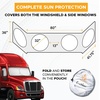 EcoNour Semi Truck Printed Sun Shade for Windshield | UV Sun Protector & Heat Blocker Sunshade | 240T Front Window Shades Accessories | Best for Commercial & Big Rig Semi Truck(Large-Standard)